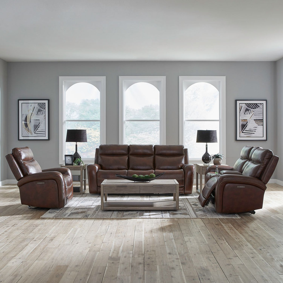 7005CG-UPH-SOLOREC - Sofa w/ Loveseat & Recliner - Liberty Furniture