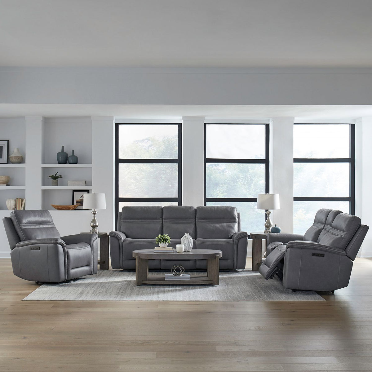 7007BG-UPH-SOLOREC - Sofa w/ Loveseat & Recliner - Liberty Furniture