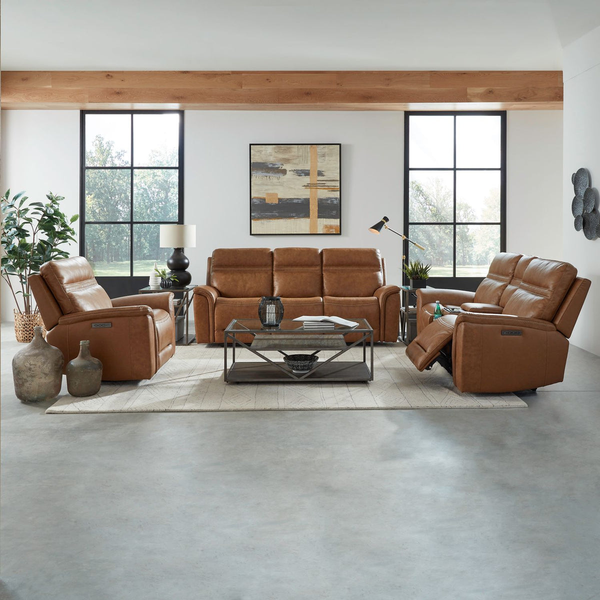 7007CM-UPH-SOLOREC - Sofa w/ Loveseat & Recliner - Liberty Furniture