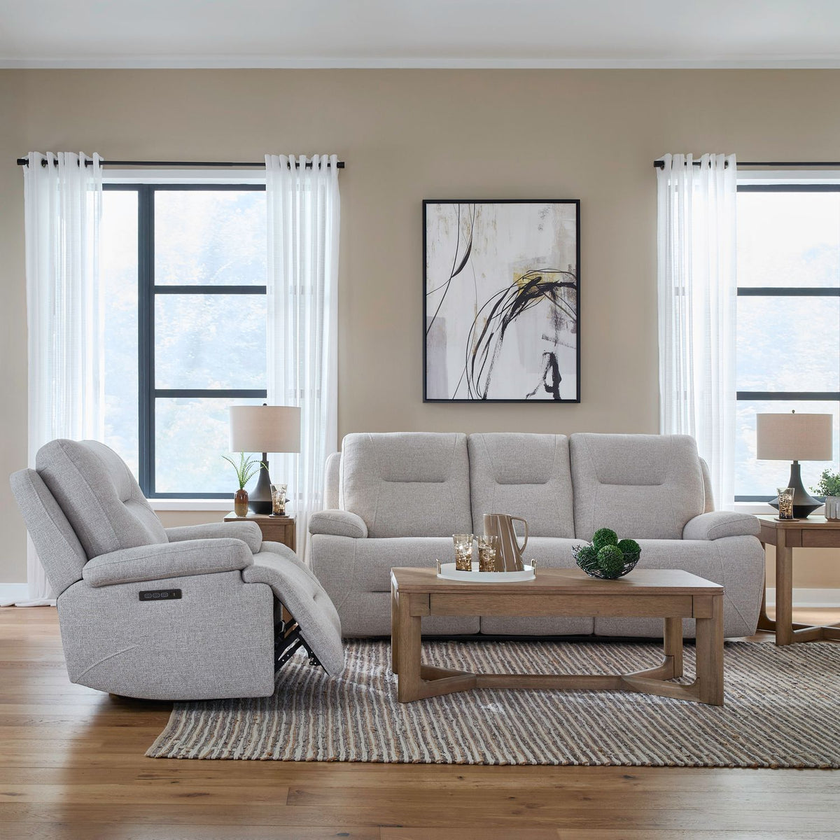 7008GF-UPH-SOREC - Sofa & Recliner - Liberty Furniture