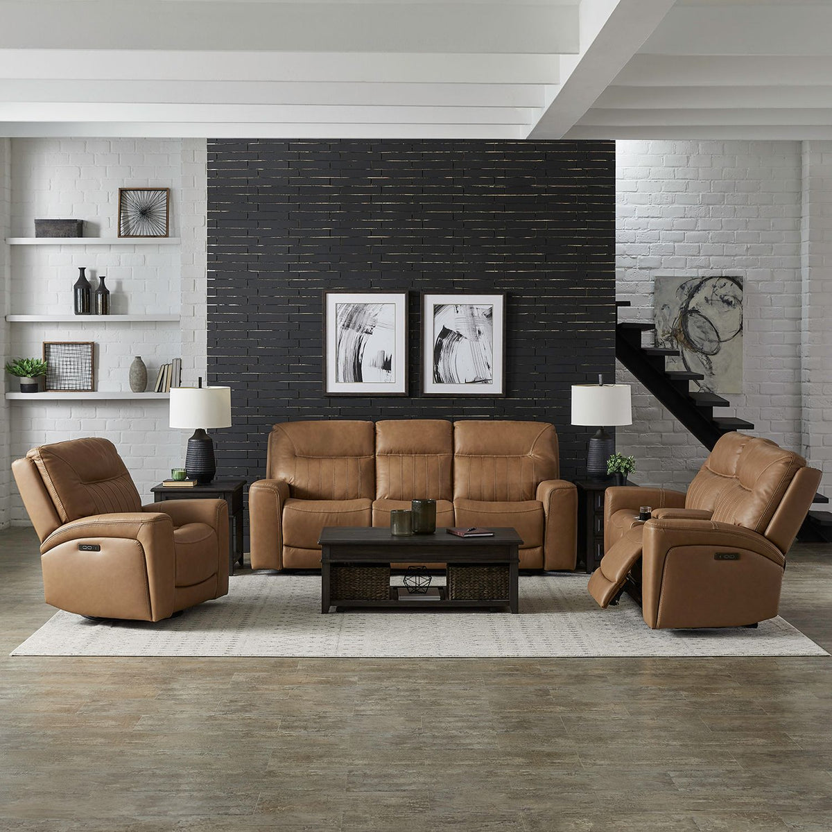 7009BU-UPH-SOLOREC - Sofa w/ Loveseat & Recliner - Liberty Furniture