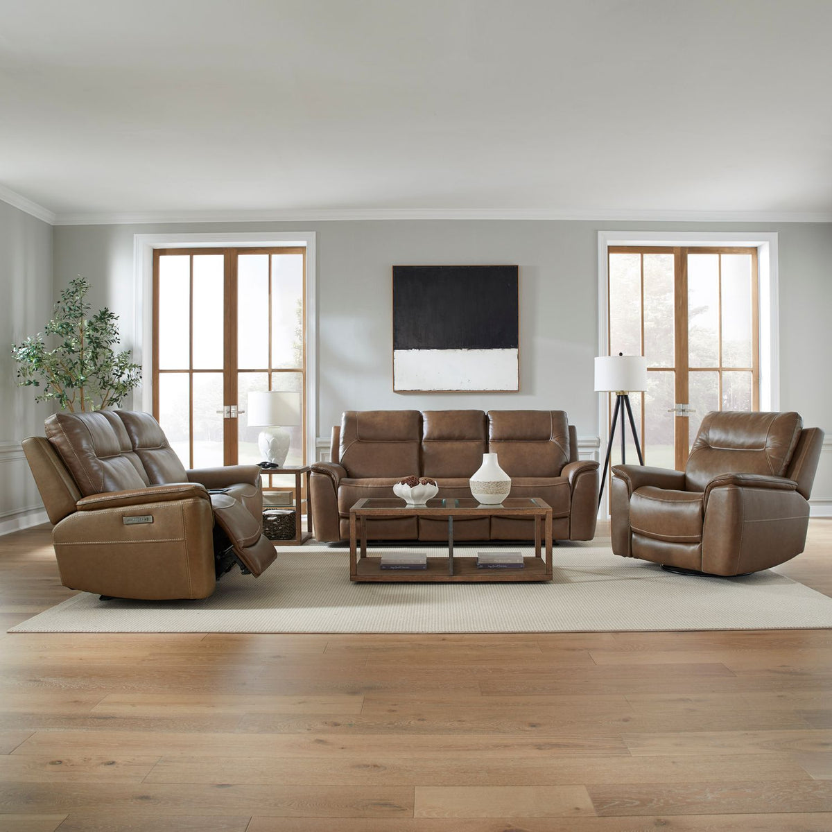 7016CN-UPH-SOLOREC - Sofa w/ Loveseat & Recliner - Liberty Furniture