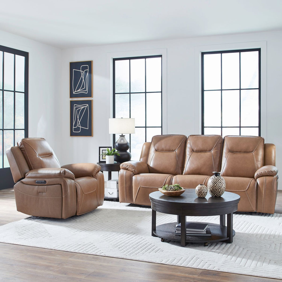 7018BU-UPH-SOREC - Sofa & Recliner - Liberty Furniture