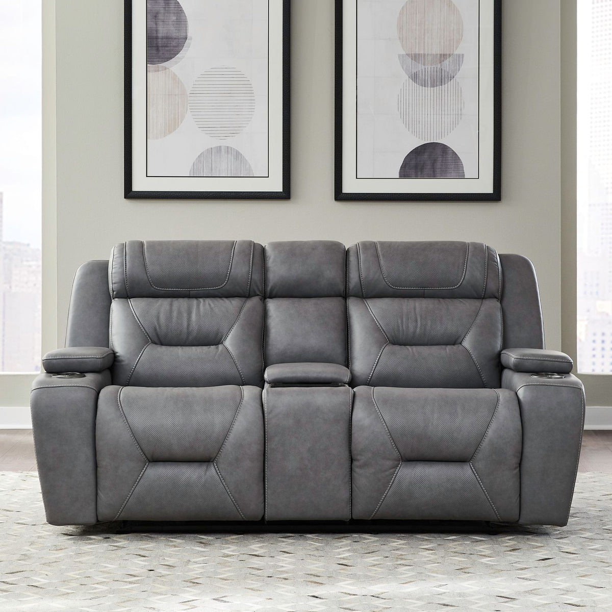 7019BG-22P - Loveseat w/ Console P2 & ZG - Liberty Furniture