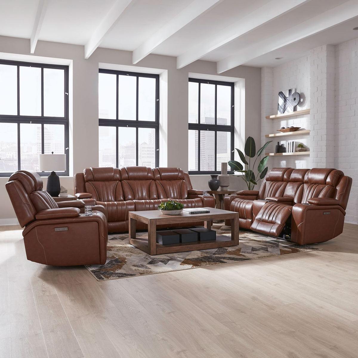 7020CN-UPH-SOLOREC - Sofa w/ Loveseat & Recliner - Liberty Furniture