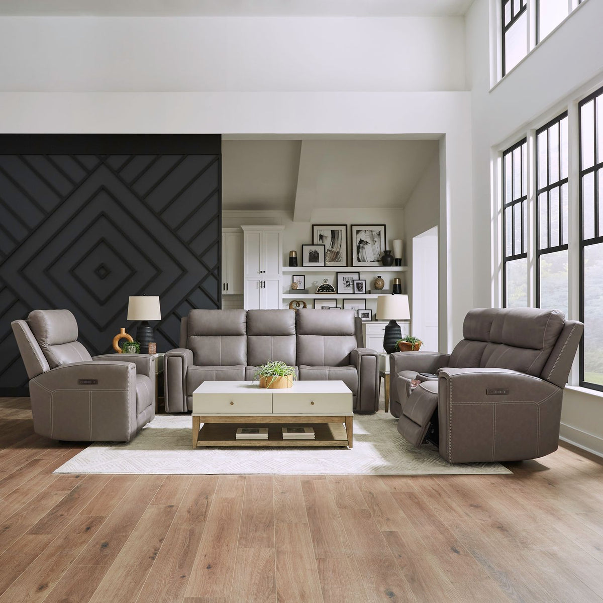 7021LG-UPH-SOLOREC - Sofa w/ Loveseat & Recliner - Liberty Furniture