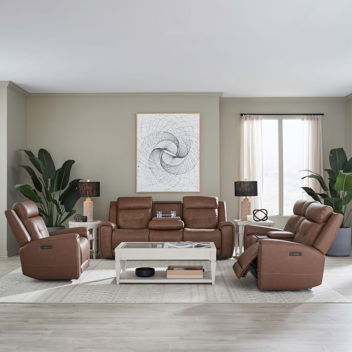 7023SD-UPH-SOLOREC - Sofa w/ Loveseat & Recliner - Liberty Furniture