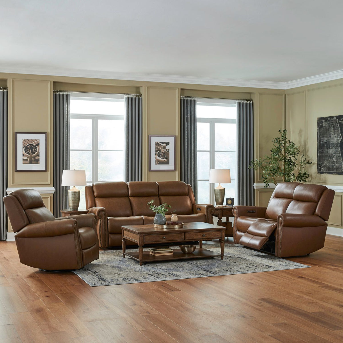 7029VB-UPH-SOLOREC - Sofa w/ Loveseat & Recliner - Liberty Furniture