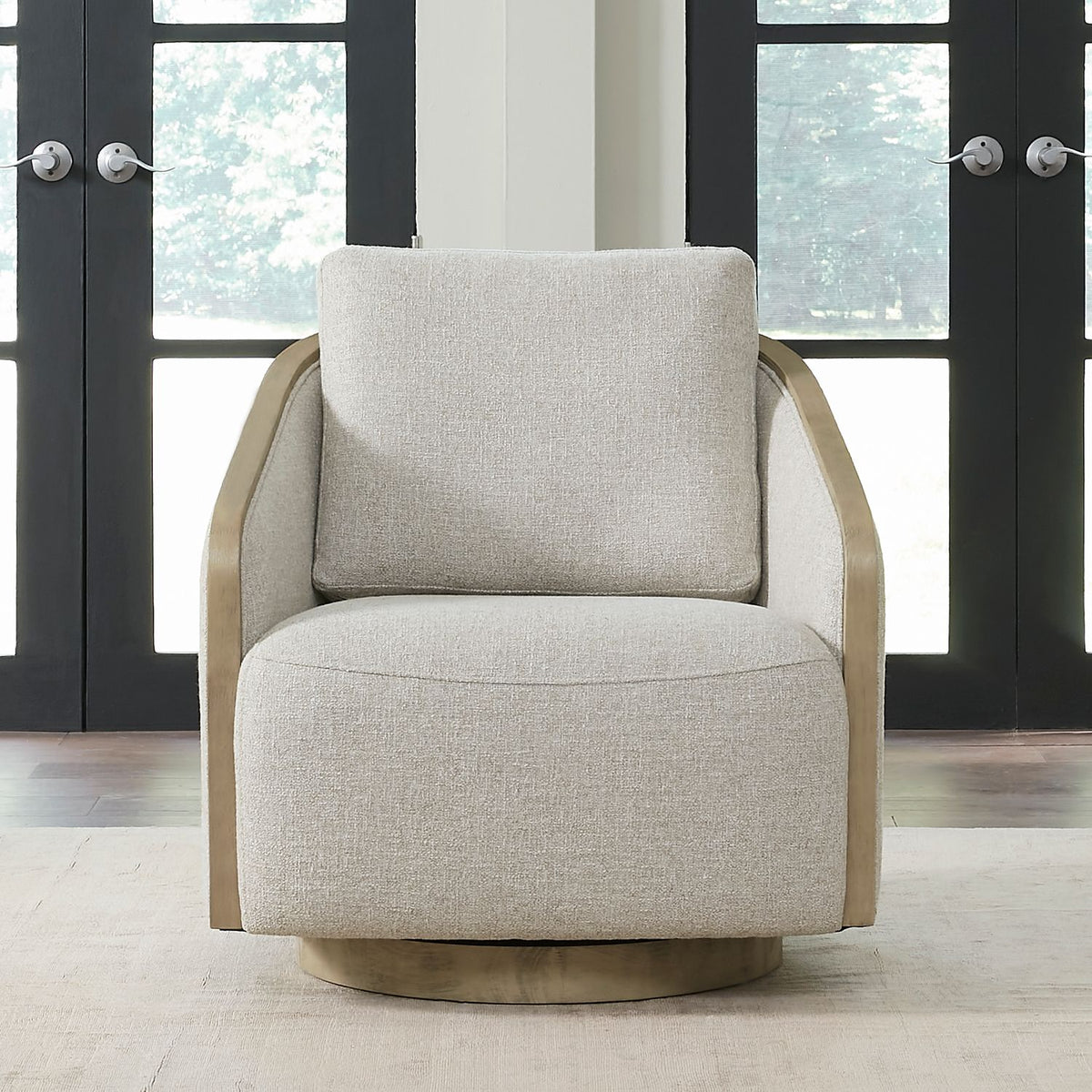 722-ACH15 - Uph Swivel Accent Chair - Light Brown - Liberty Furniture
