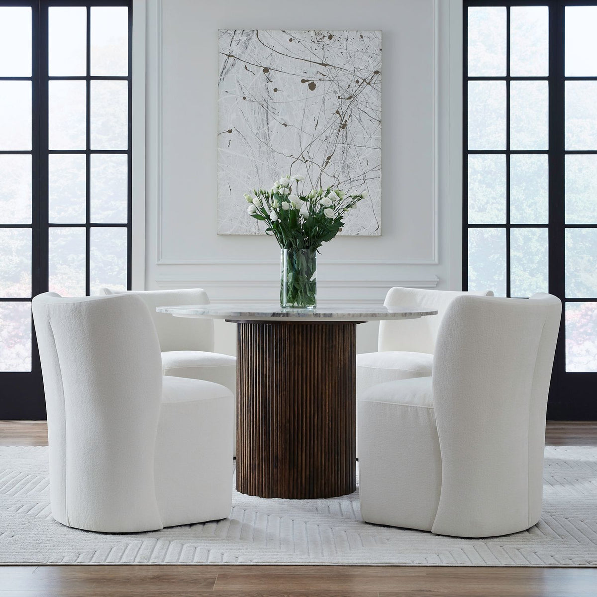 728-ADC90-IV - Accent Dining Chair w/ Casters - Ivory - Liberty Furniture