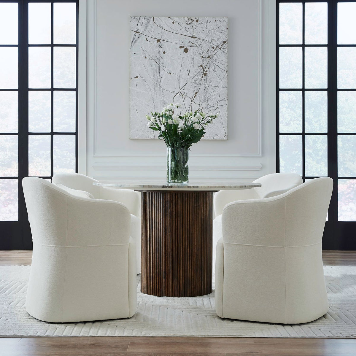 731-ADC90-IV - Accent Dining Chair w/ Casters - Ivory - Liberty Furniture