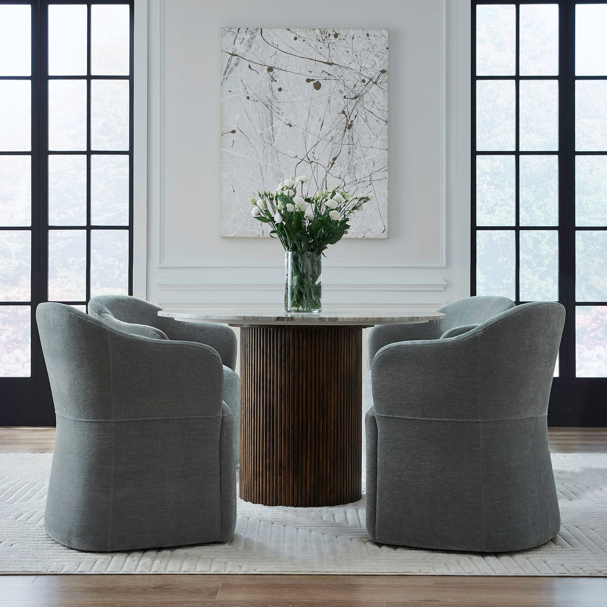 731-ADC90-SP - Accent Dining Chair w/ Casters - Sapphire - Liberty Furniture