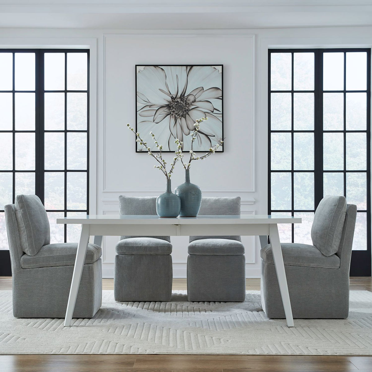 733-ADC90-SP - Accent Dining Chair w/ Casters - Sapphire - Liberty Furniture