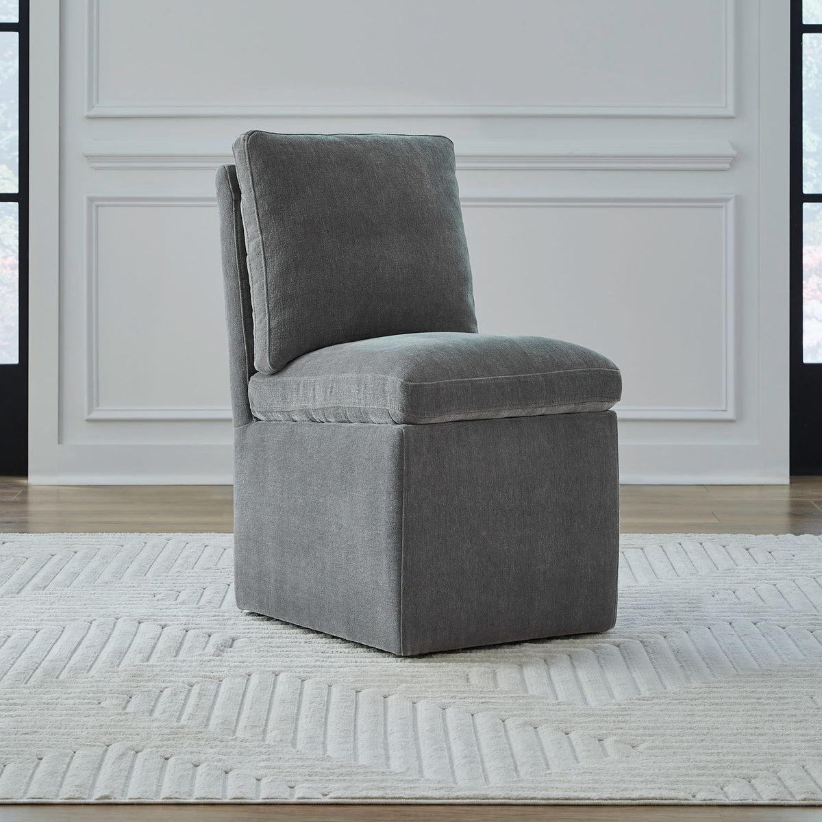 733-ADC90-SP - Accent Dining Chair w/ Casters - Sapphire - Liberty Furniture