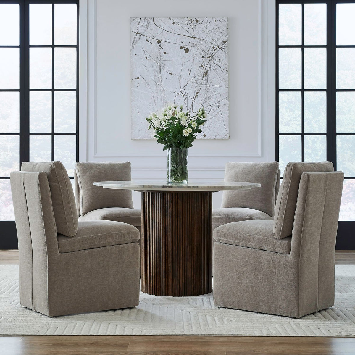 733-ADC90-TR - Accent Dining Chair w/ Casters - Truffle - Liberty Furniture