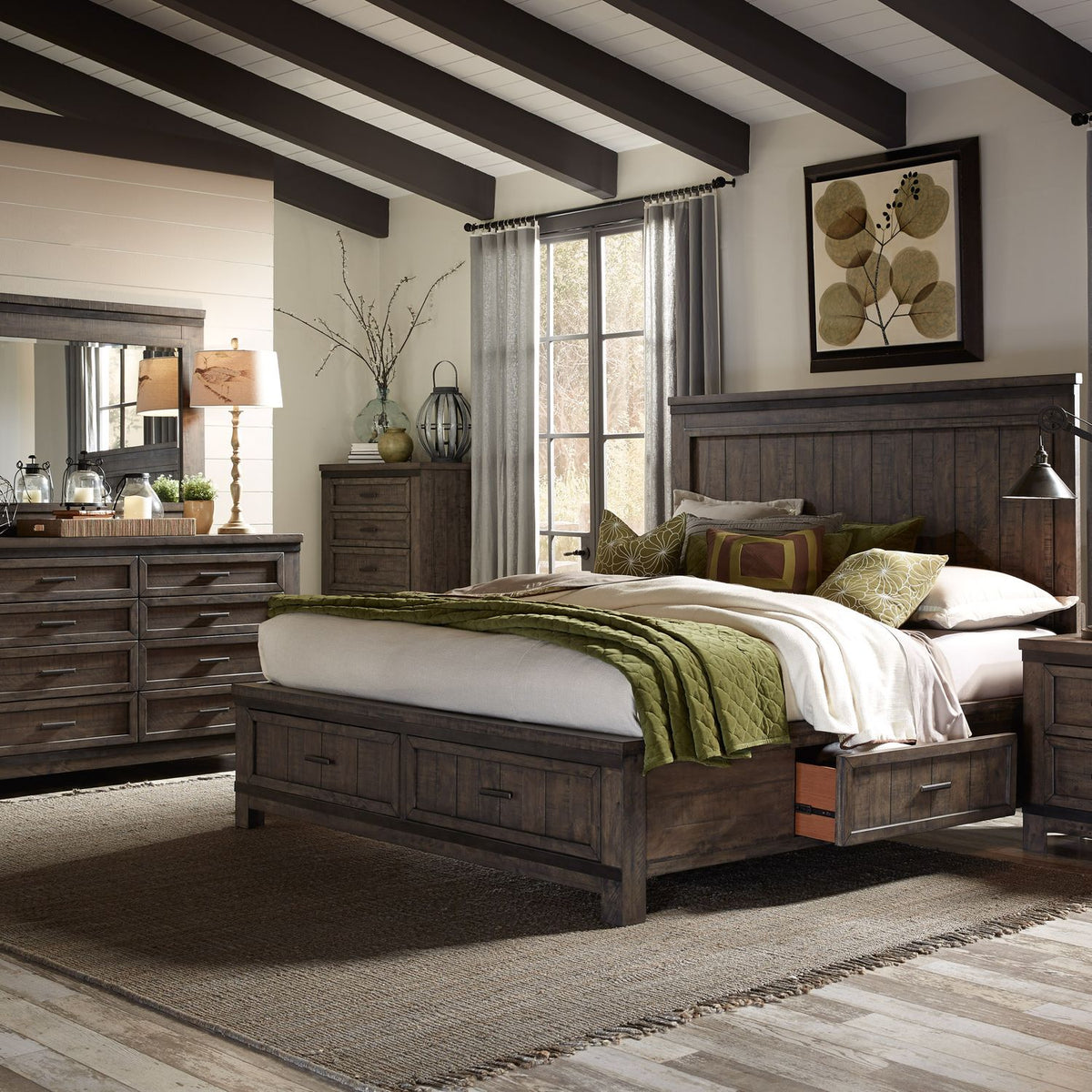 759-BR-K2SDM - King Two Sided Storage Bed, Dresser & Mirror - Liberty Furniture