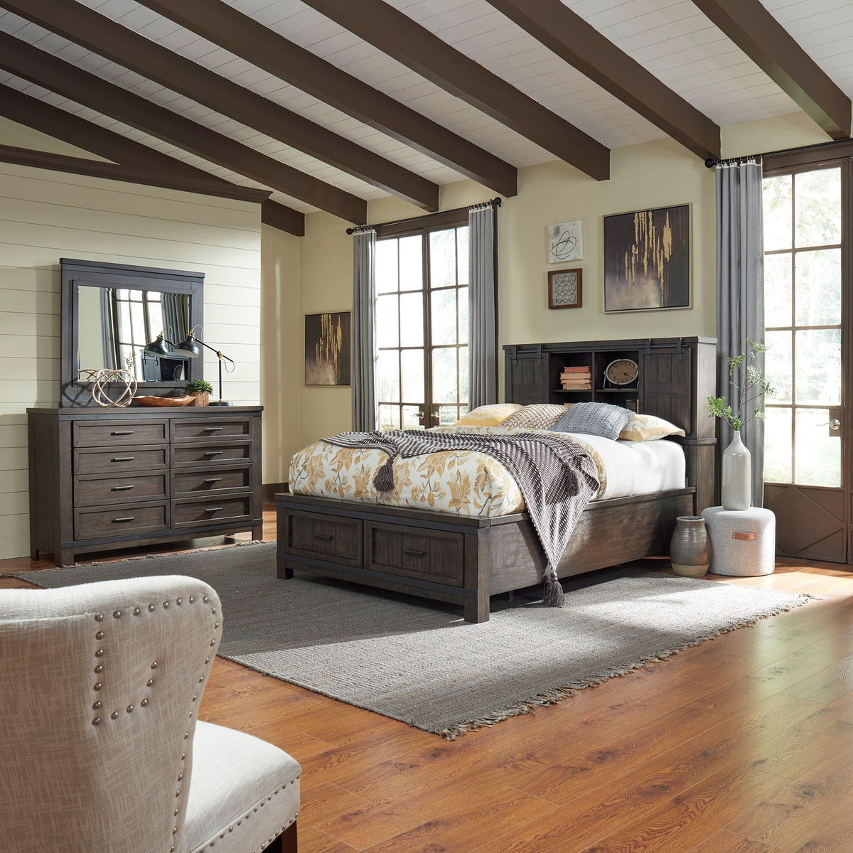 759-BR-KBBDM - King Bookcase Bed, Dresser & Mirror - Liberty Furniture