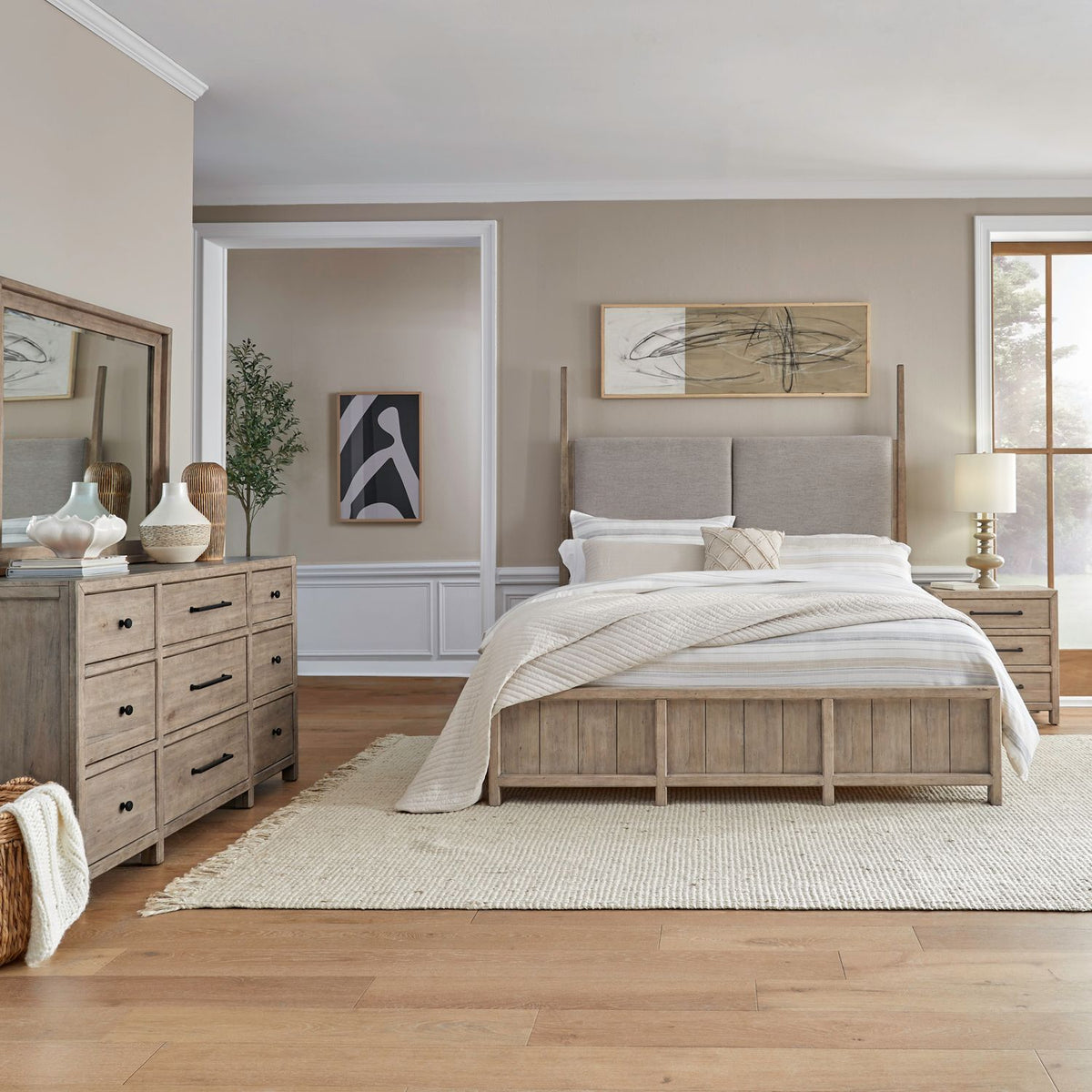 780-BR-CKPSDMN - King California Poster Bed, Dresser & Mirror, Night Stand - Liberty Furniture