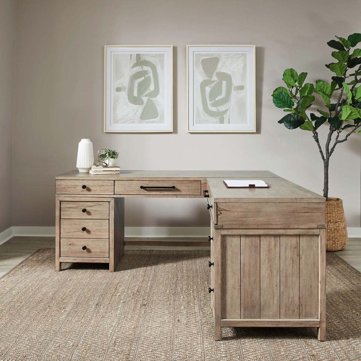 780-HO-LSD - L Shaped Desk Set - Liberty Furniture