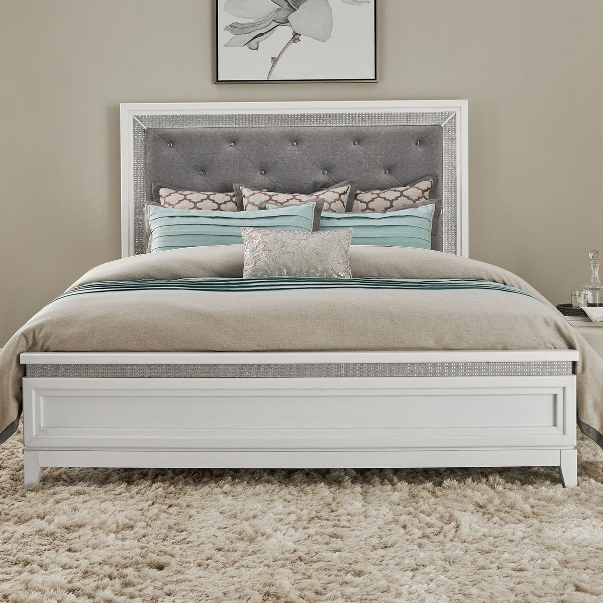 781-BR15HU - King Uph Panel HB w/ Lights - Liberty Furniture