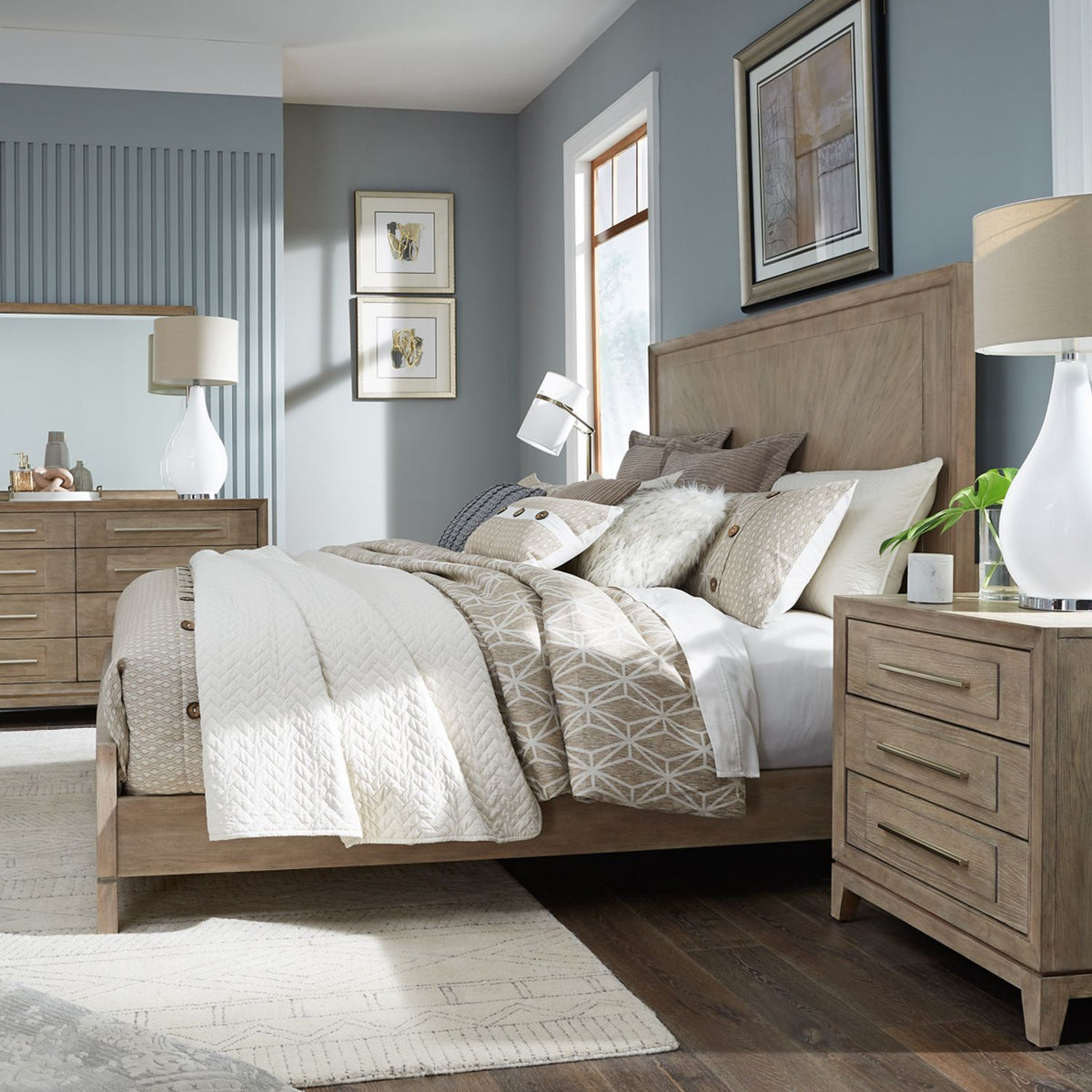 789-BR-QPBDMN - Queen Panel Bed, Dresser & Mirror, Night Stand - Liberty Furniture