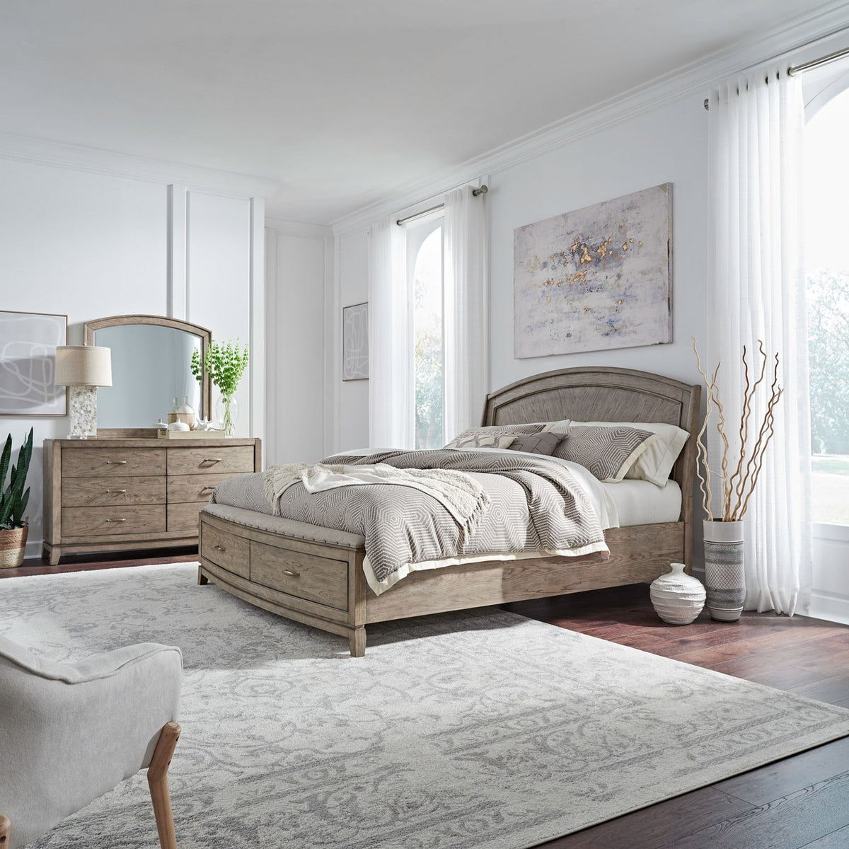 805-BR-CPBSDM - King California Panel Storage Bed, Dresser & Mirror - Liberty Furniture