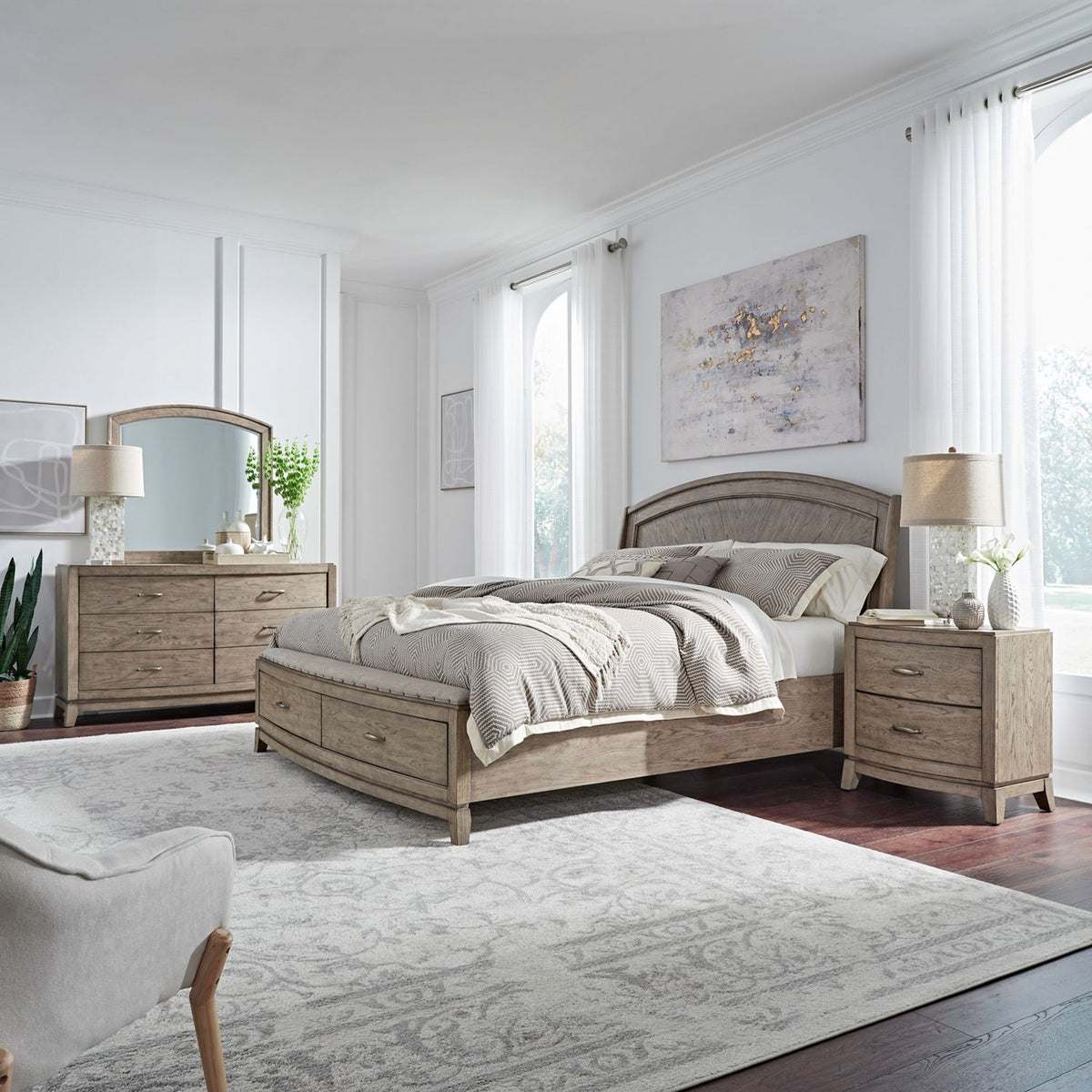 805-BR-QPBSDMN - Queen Panel Storage Bed, Dresser & Mirror, NS - Liberty Furniture