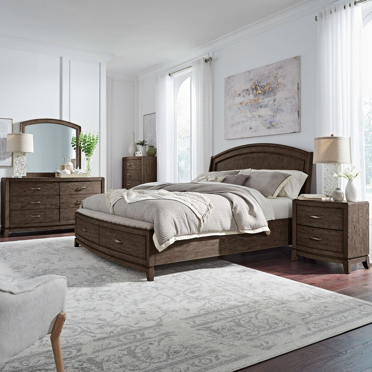 805B-BR-KPBSDMCN - King Panel Storage Bed, Dresser & Mirror, Chest, NS - Liberty Furniture