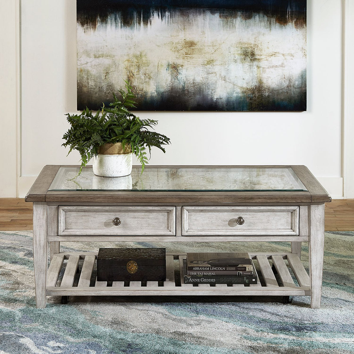 824-OT1010 - Rect Ceiling Tile Cocktail Table - Liberty Furniture