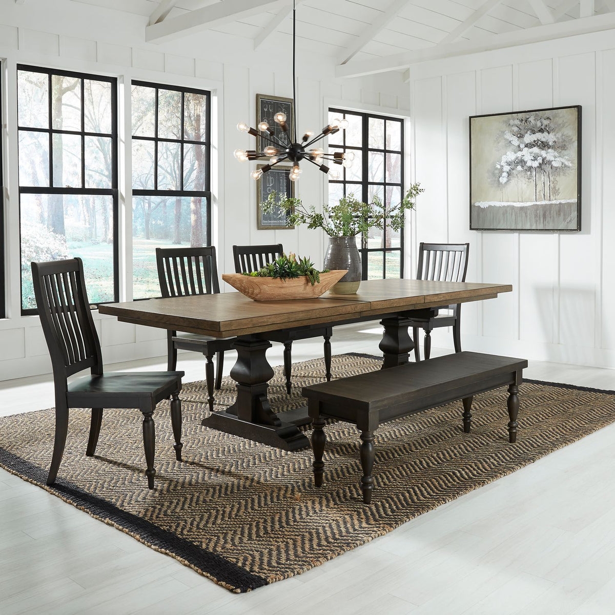 879-DR-6TRS - 6 Piece Trestle Table Set - Liberty Furniture