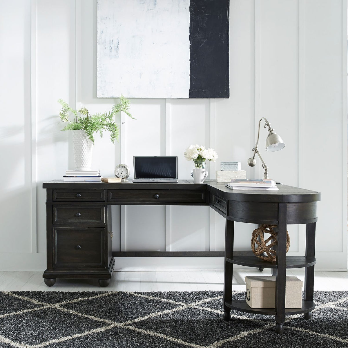 879-HO111T - L Writing Desk Top - Liberty Furniture