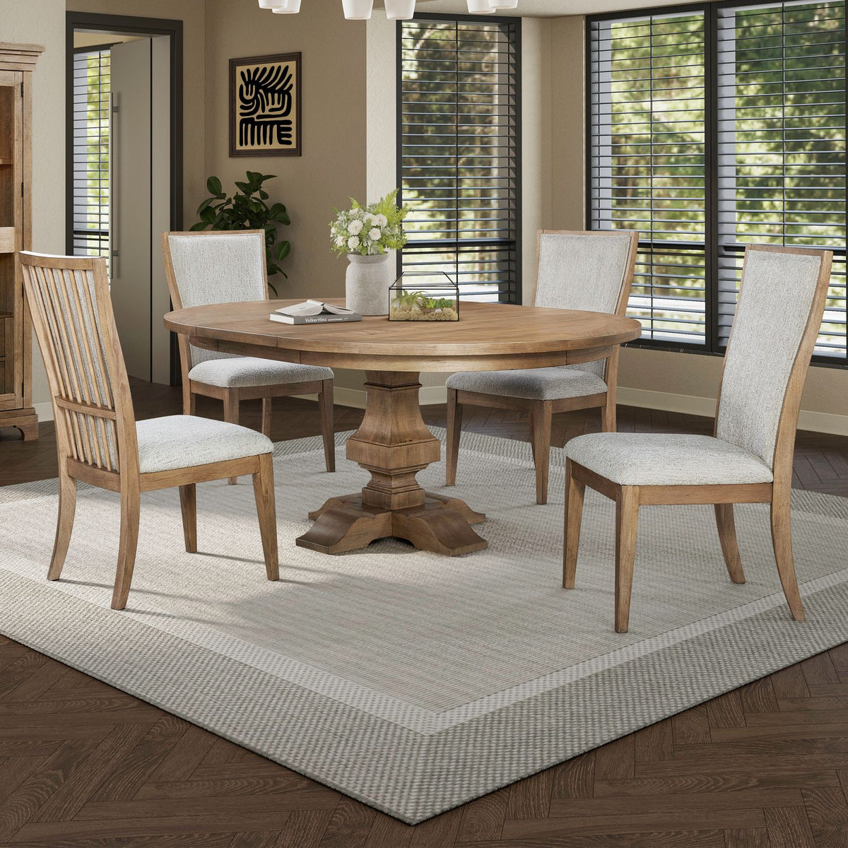 928-DR-O5PDS - Opt 5 Piece Pedestal Table Set - Liberty Furniture