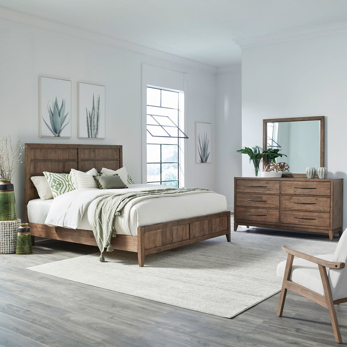 936-BR-CKPBDM - King California Panel Bed, Dresser & Mirror - Liberty Furniture
