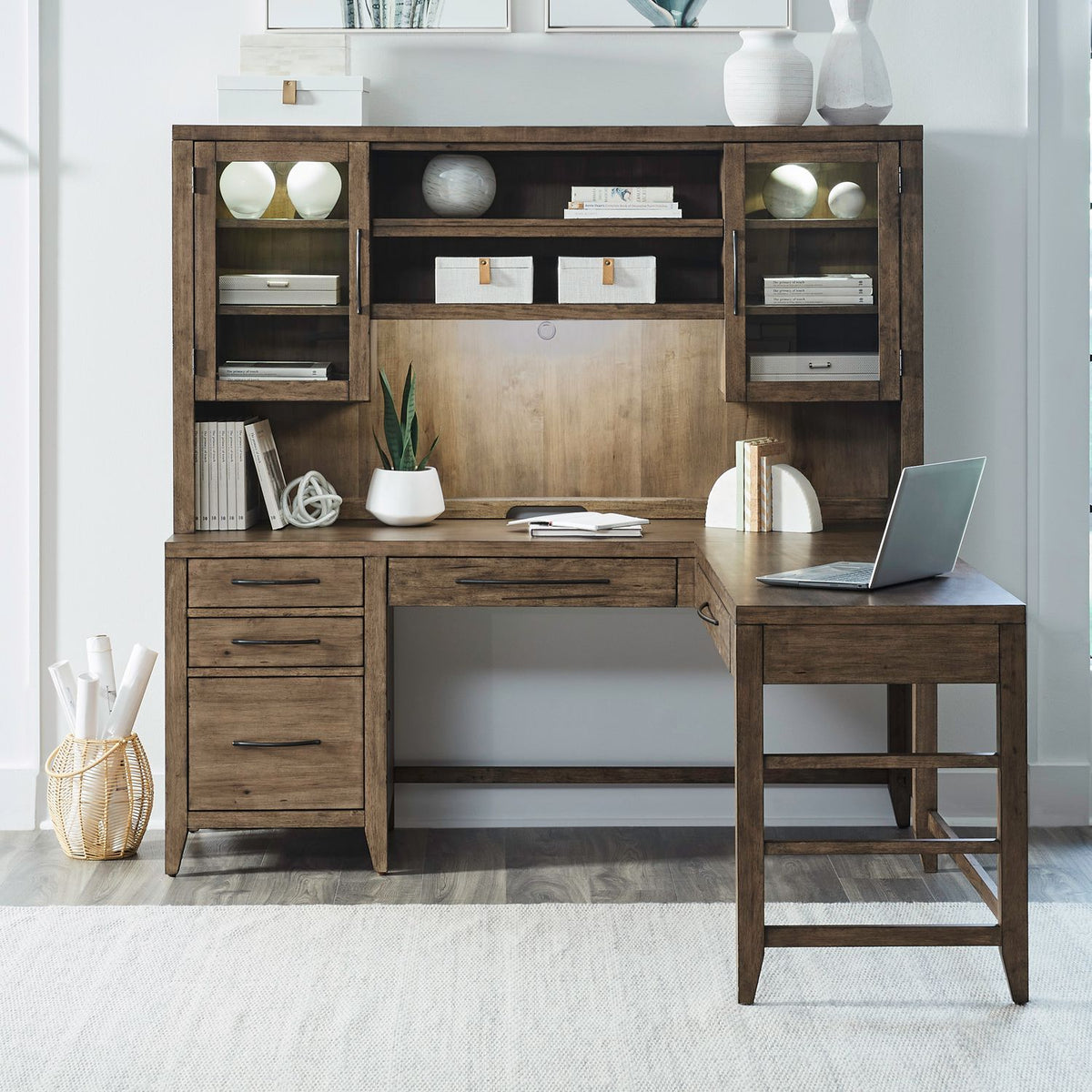 936-HO-OLSD - Opt L Shaped Desk Set - Liberty Furniture