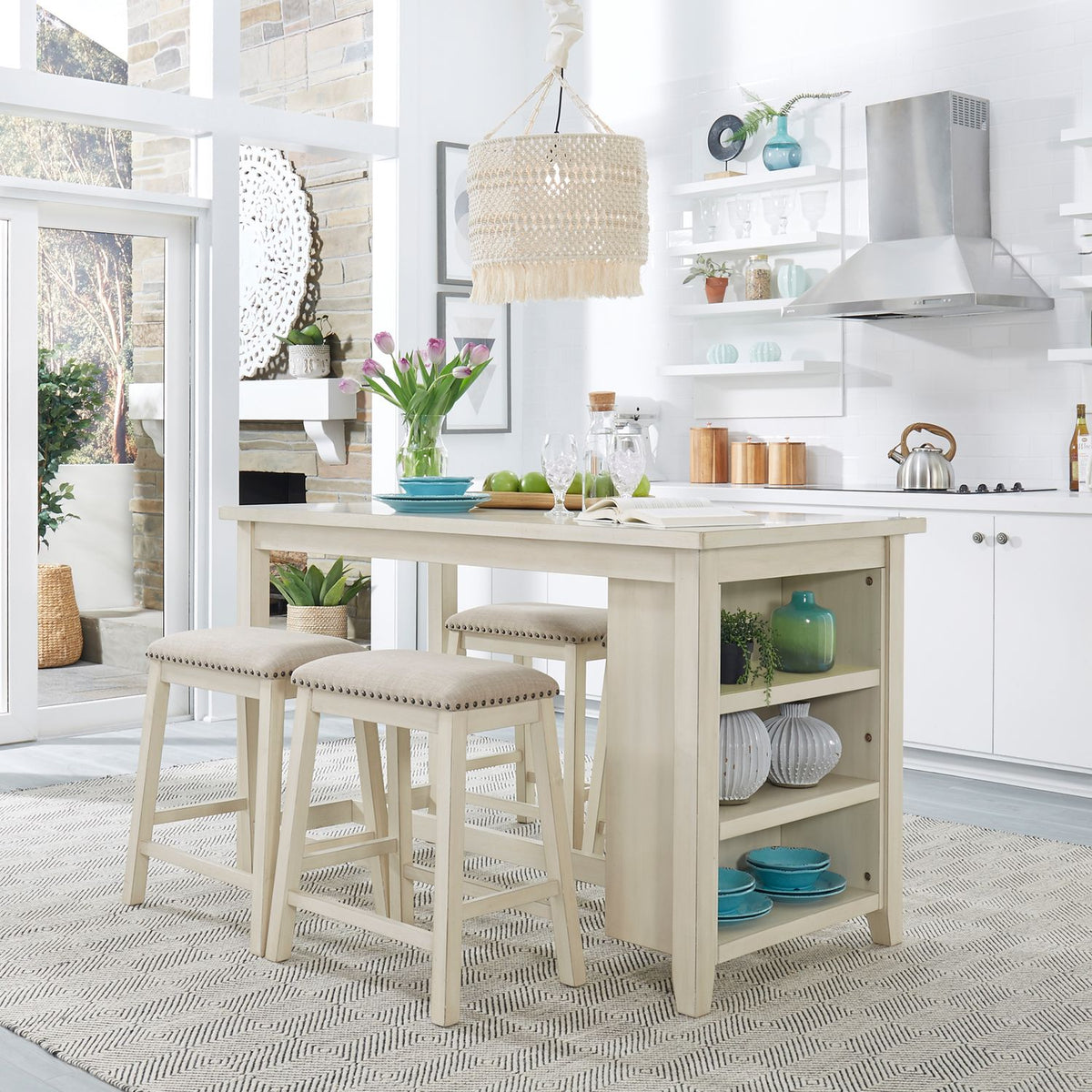 942W-CD-5CTS - 5 Piece Counter Set - White - Liberty Furniture