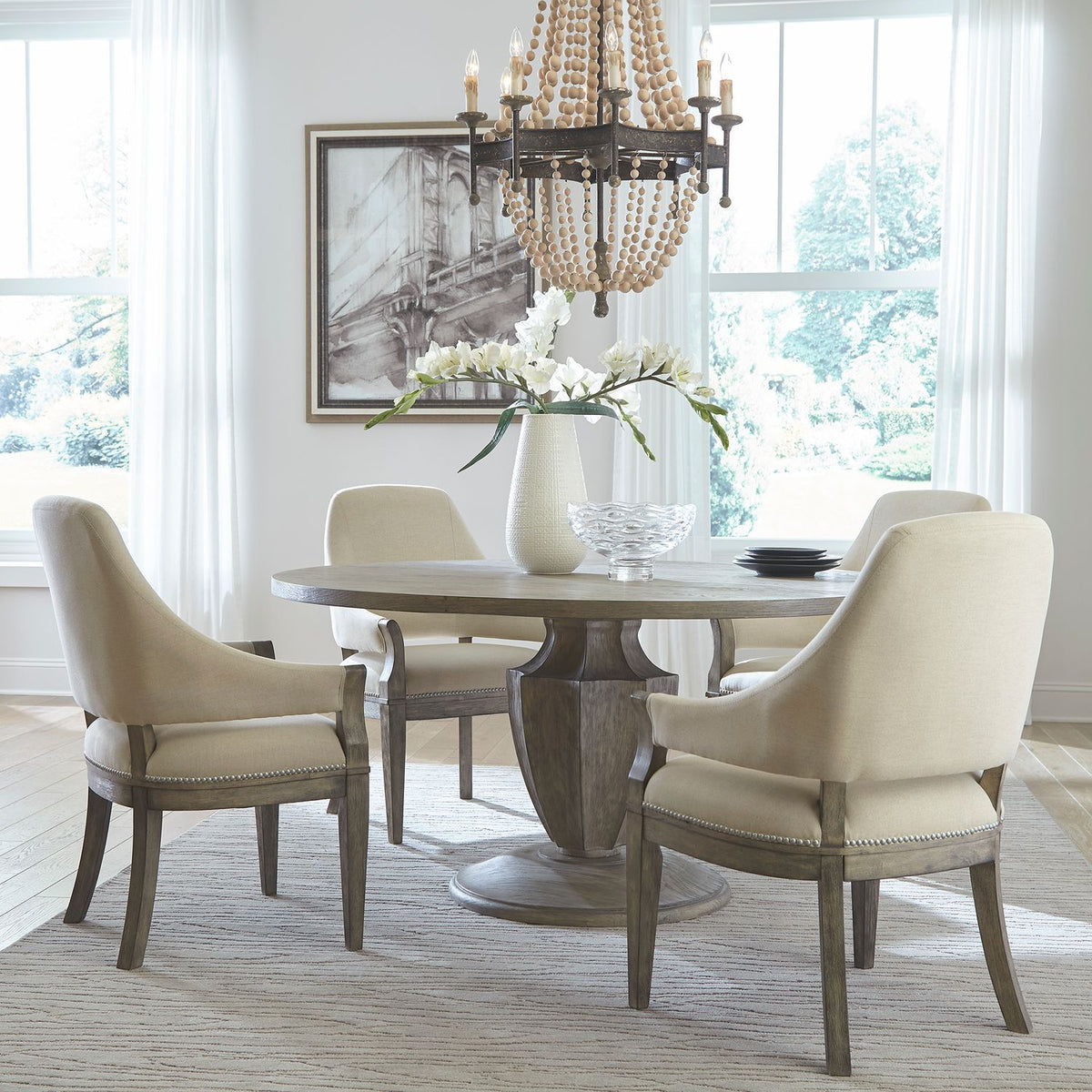944-CD-O5PDS - Opt 5 Piece Pedestal Table Set - Liberty Furniture