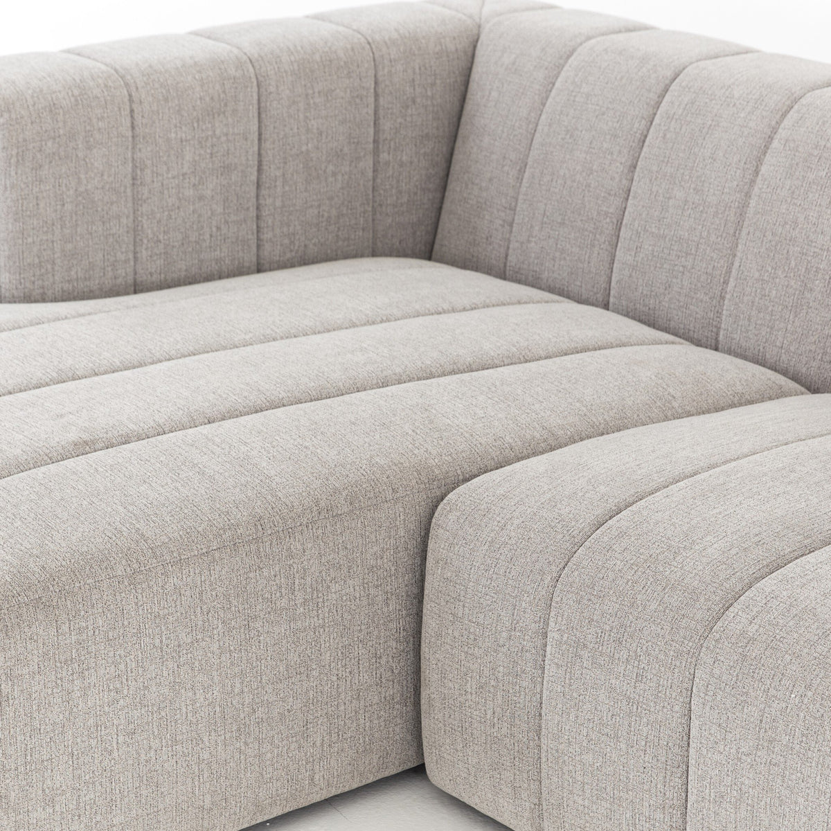 Langham Channeled 3pc Laf Sectional W/ Ottoman