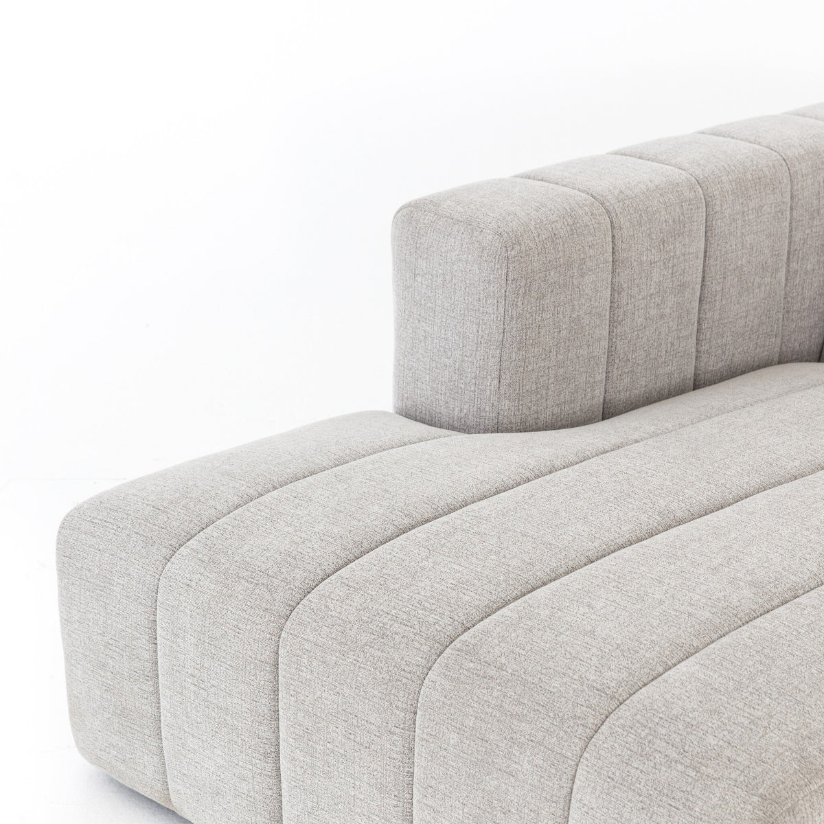 Langham Channeled 3pc Laf Sectional W/ Ottoman