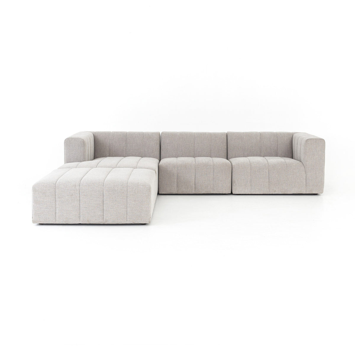 Langham Channeled 3pc Laf Sectional W/ Ottoman