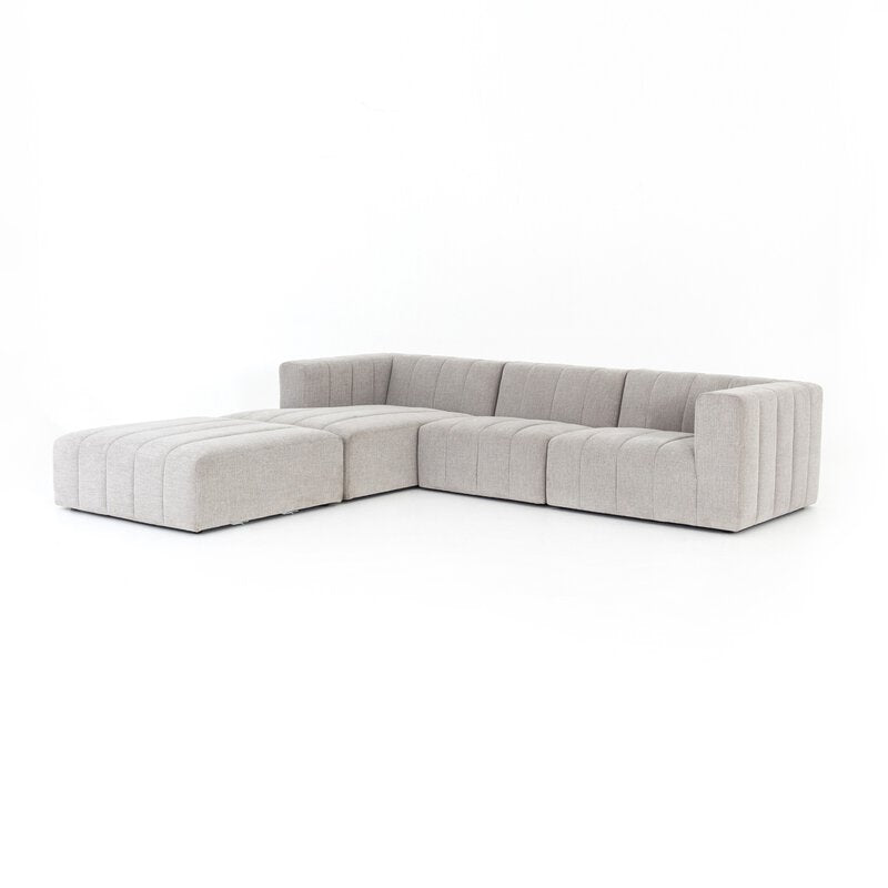 Langham Channeled 3pc Laf Sectional W/ Ottoman