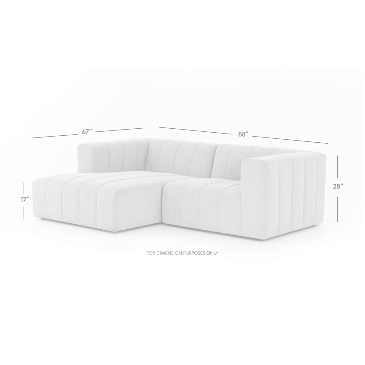 Langham Channeled 2pc Sectional Laf Chaise
