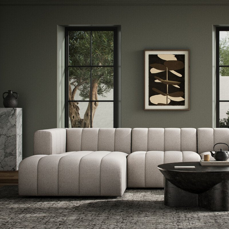 Langham Channeled 3pc Sectional-Laf Chaise