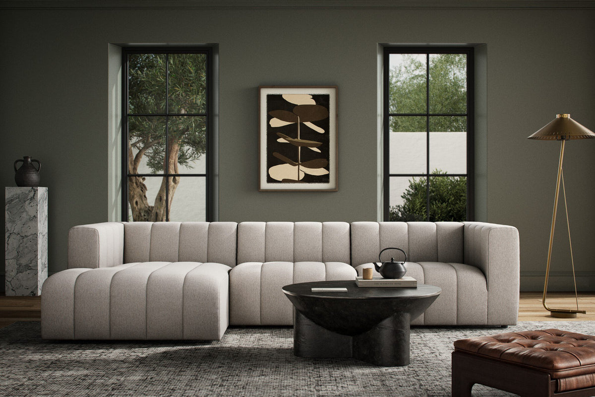 Langham Channeled 3pc Sectional-Laf Chaise
