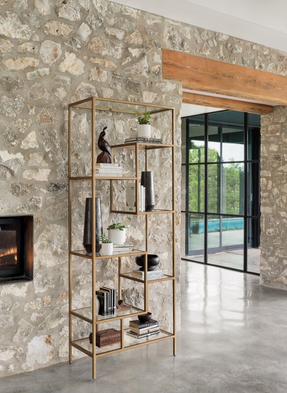 Helena Brass Bookshelf-83"