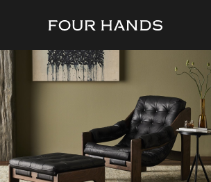 a chair and ottoman in a room