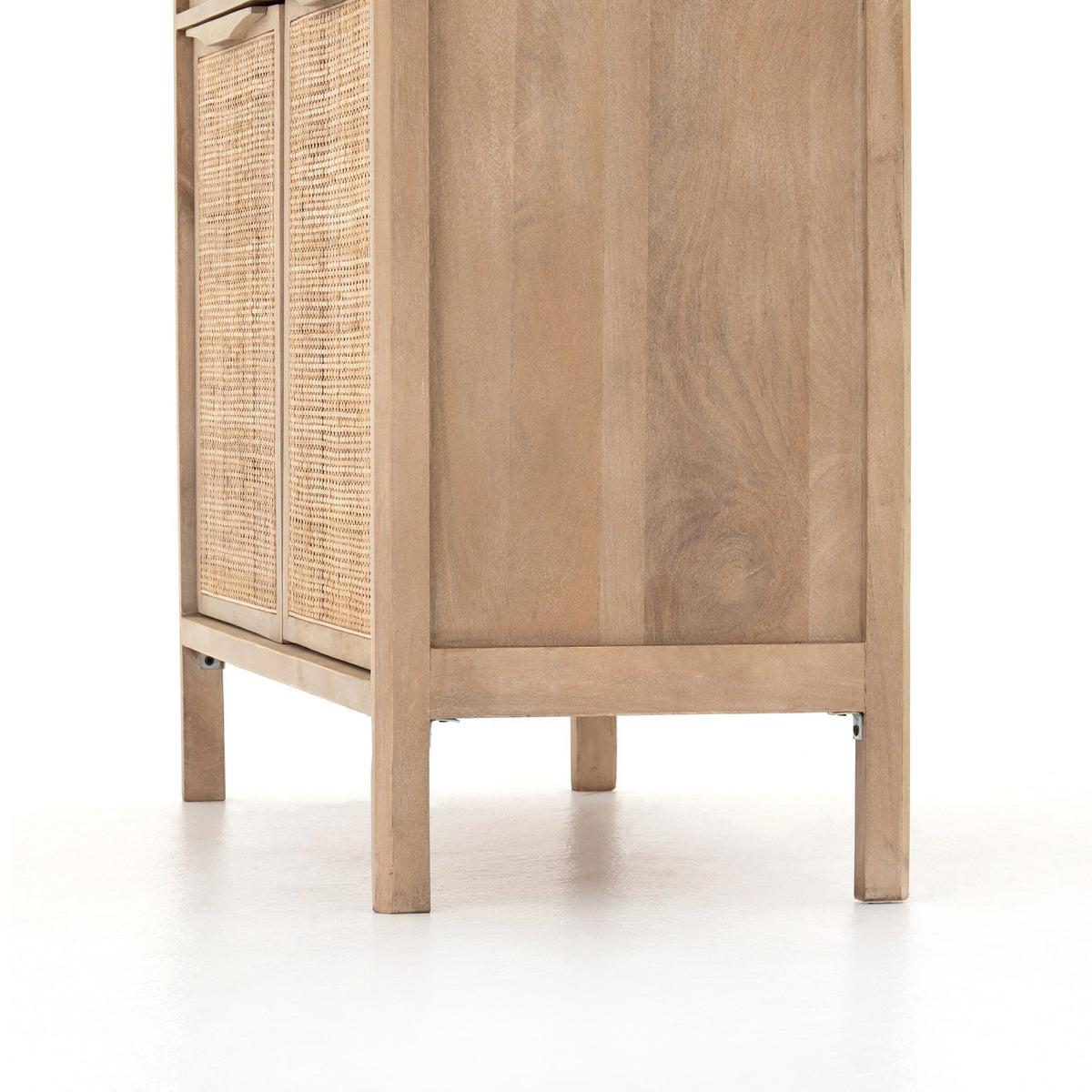 a wooden cabinet with two doors