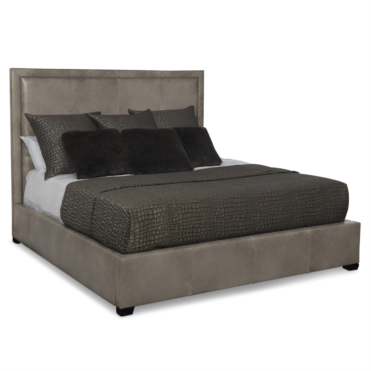 Morgan Leather Panel Bed King (54" H)