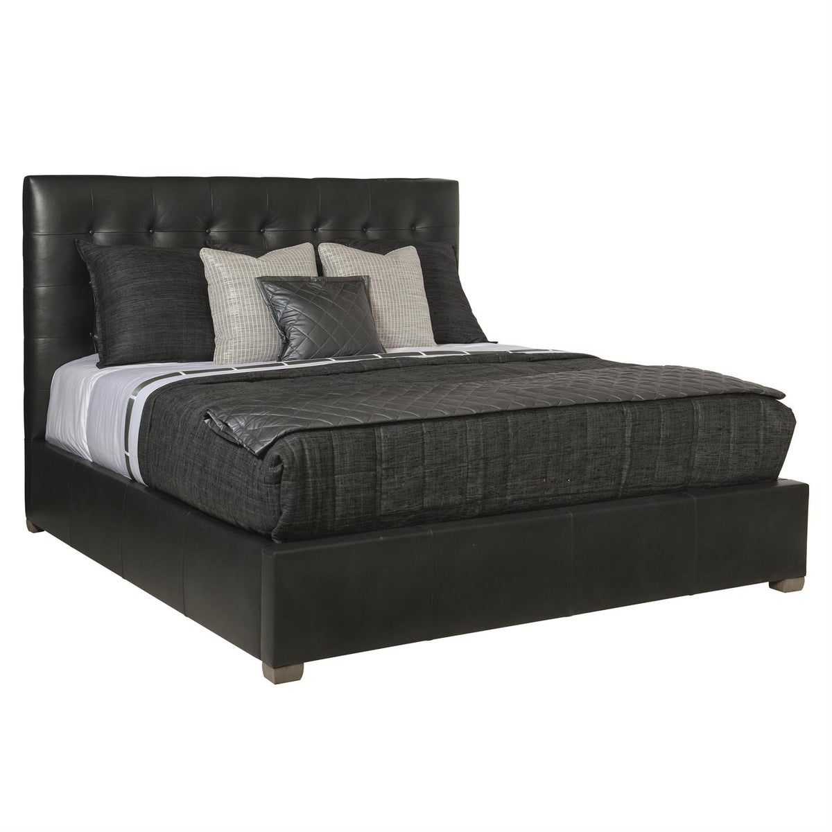 Avery Leather Panel Bed Queen (54.50" H)
