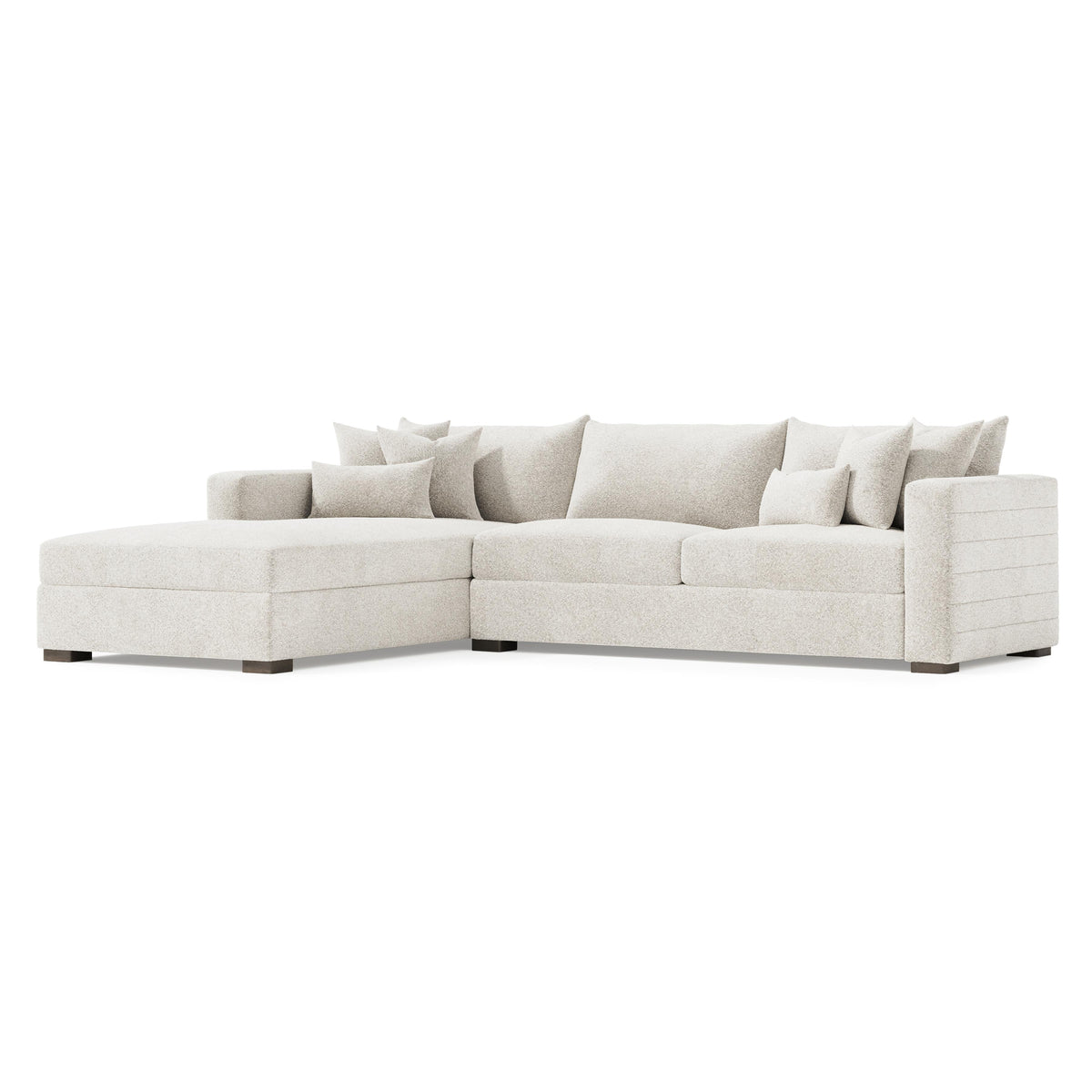 Helena Fabric Sectional Wood Foot