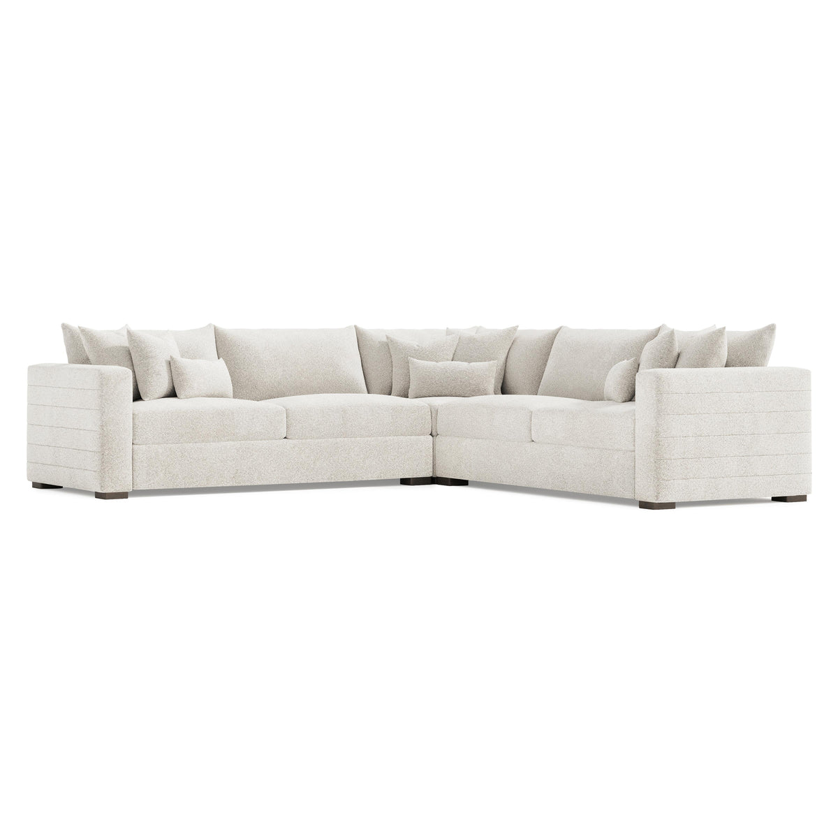 Helena Fabric Sectional Wood Foot